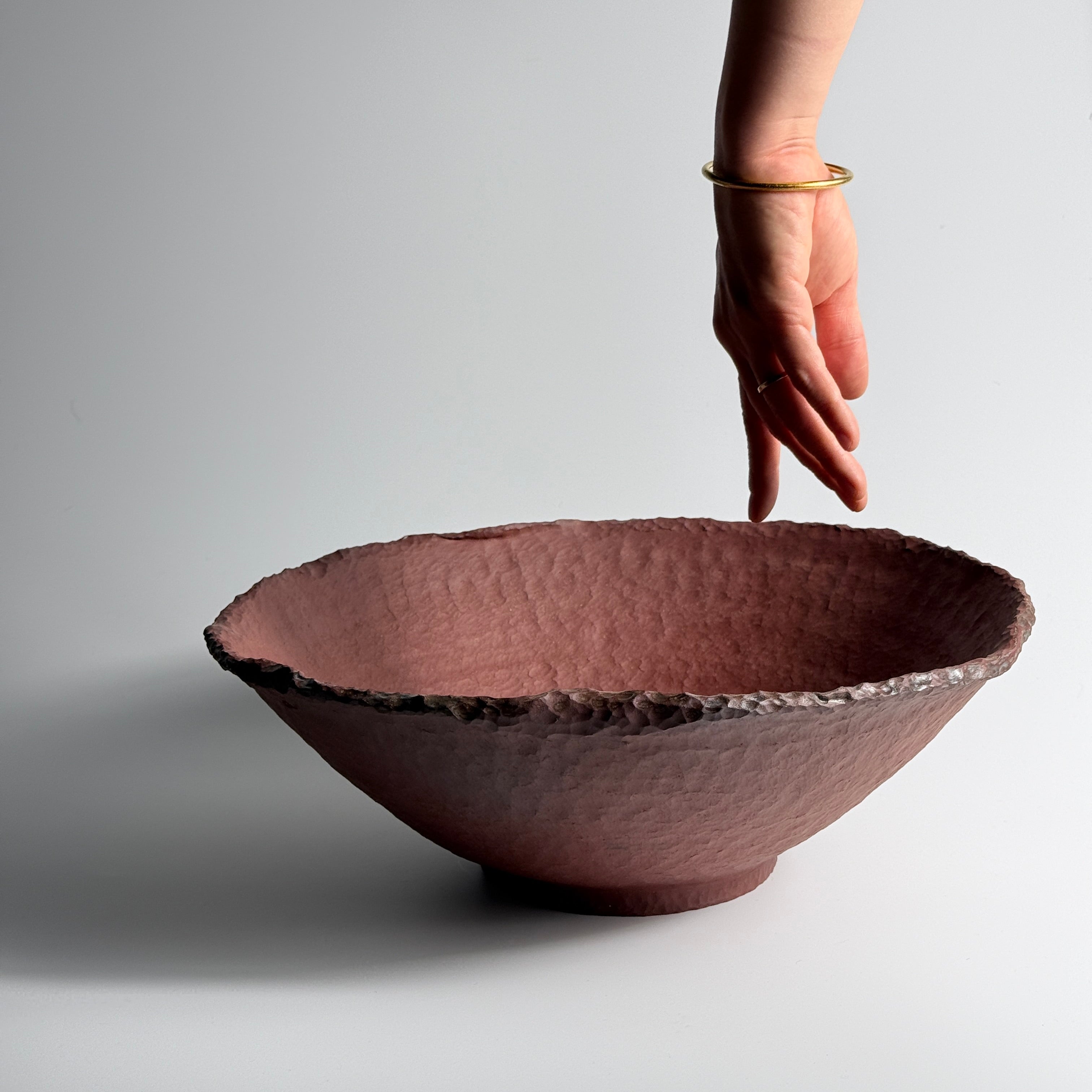 Handcrafted Red Stoneware Large Bowl