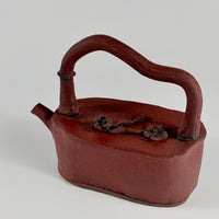 Handcrafted Red Stoneware Plum Blossom Teapot