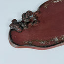 Handcrafted Red Stoneware Lingzhi Tray