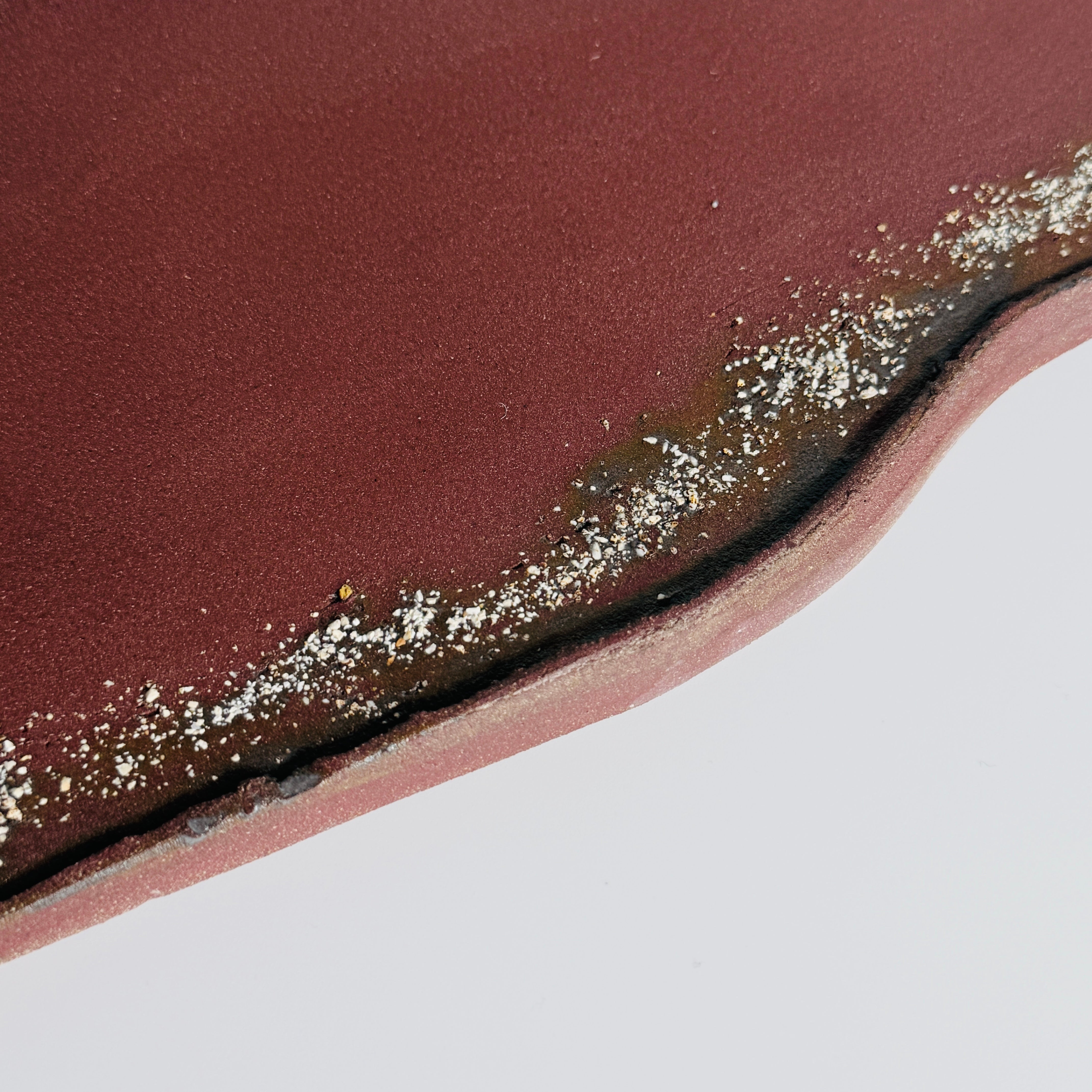 Handcrafted Red Stoneware Lingzhi Tray