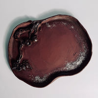 Handcrafted Red Stoneware Longevity Peach Tray