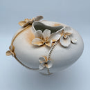 Matte White Flower Vase - Pink Blush