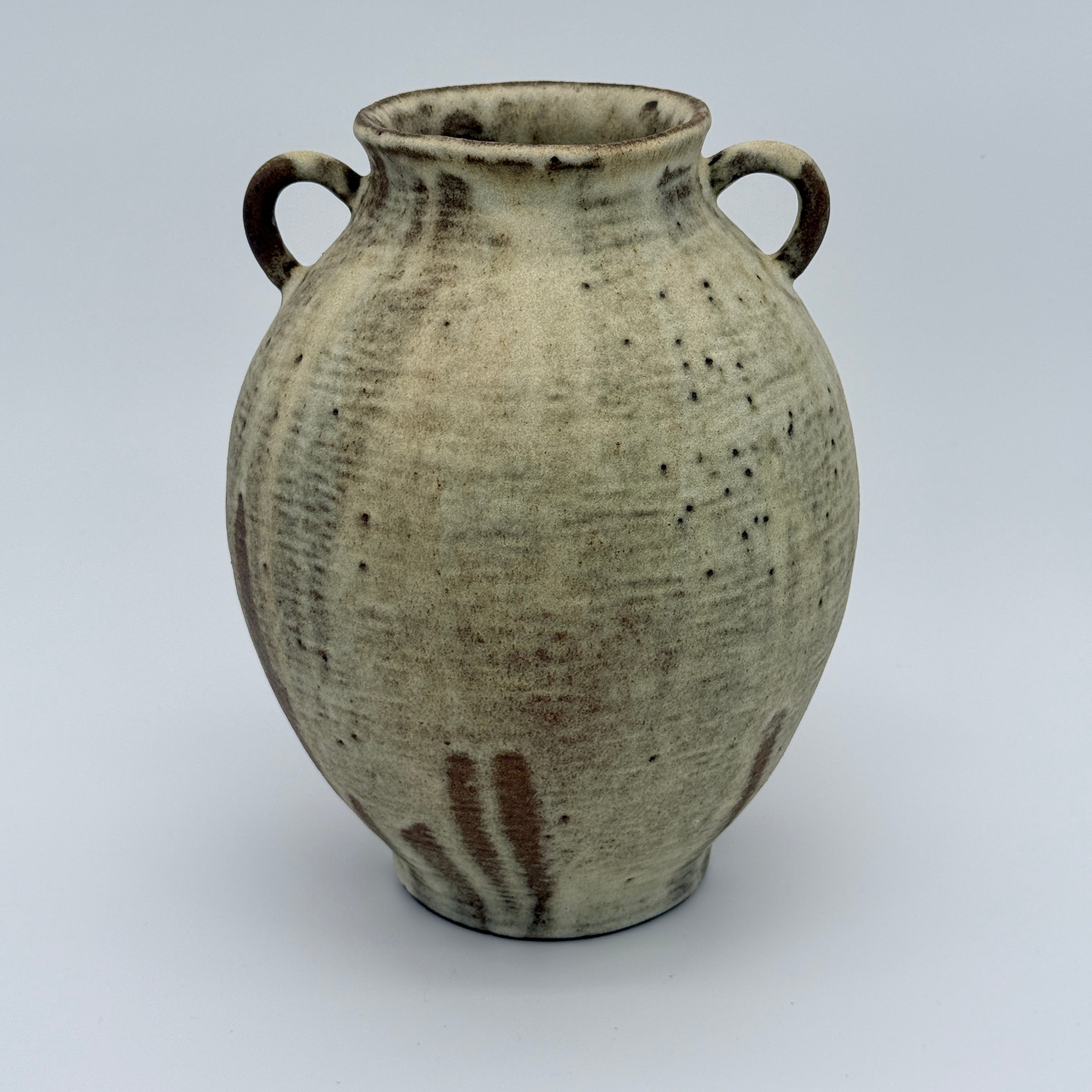 Rustic Ceramic Amphora - Medium Stoneware Vase