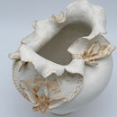Matte White Flower Vase - Wave Neck
