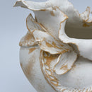 Matte White Flower Vase - Wave Neck