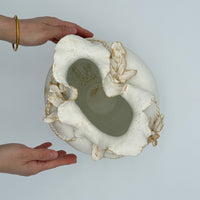 Matte White Flower Vase - Wave Neck
