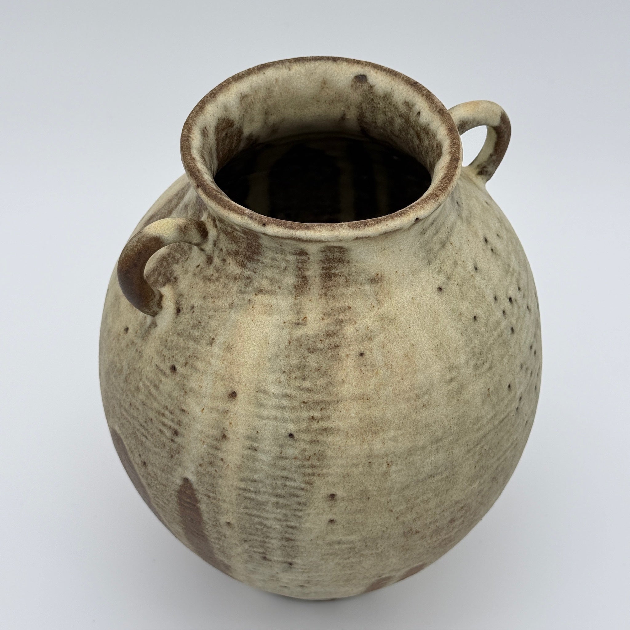 Rustic Ceramic Amphora - Medium Stoneware Vase