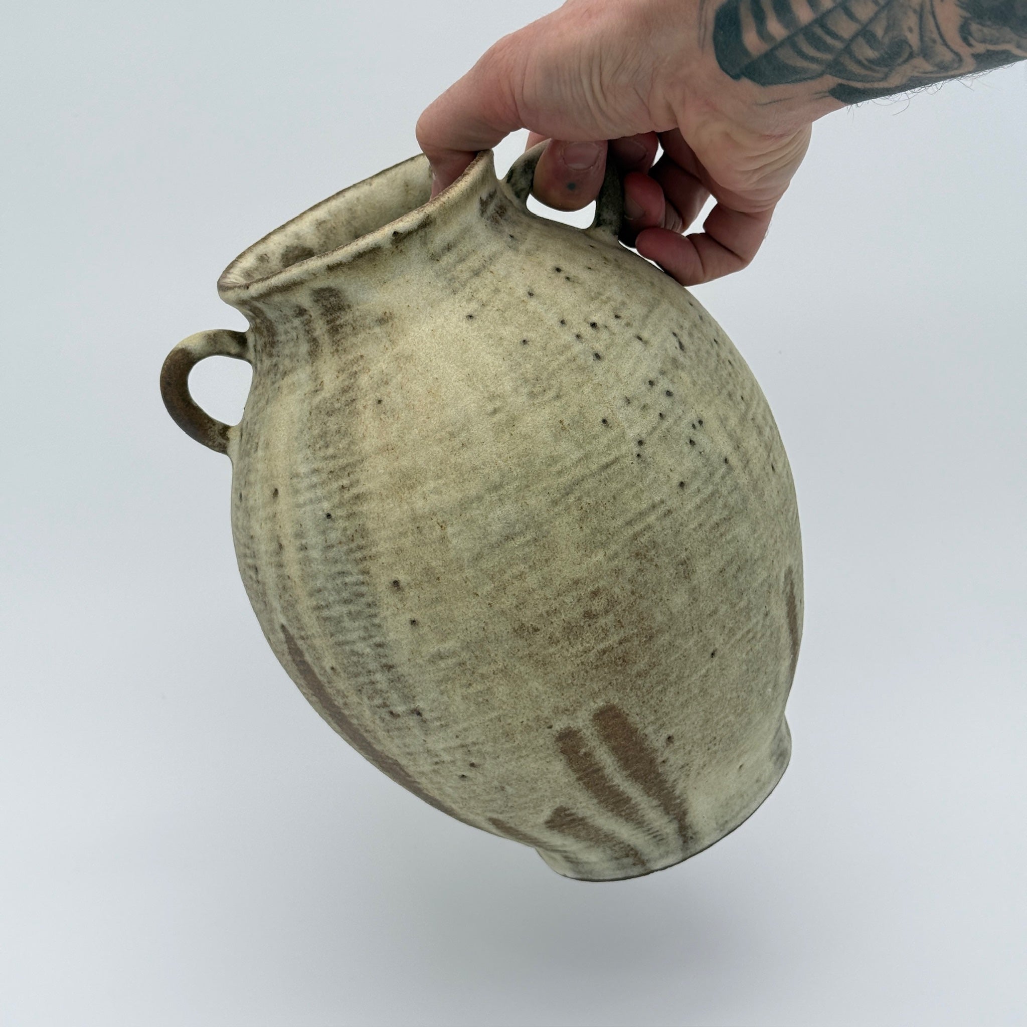 Rustic Ceramic Amphora - Medium Stoneware Vase